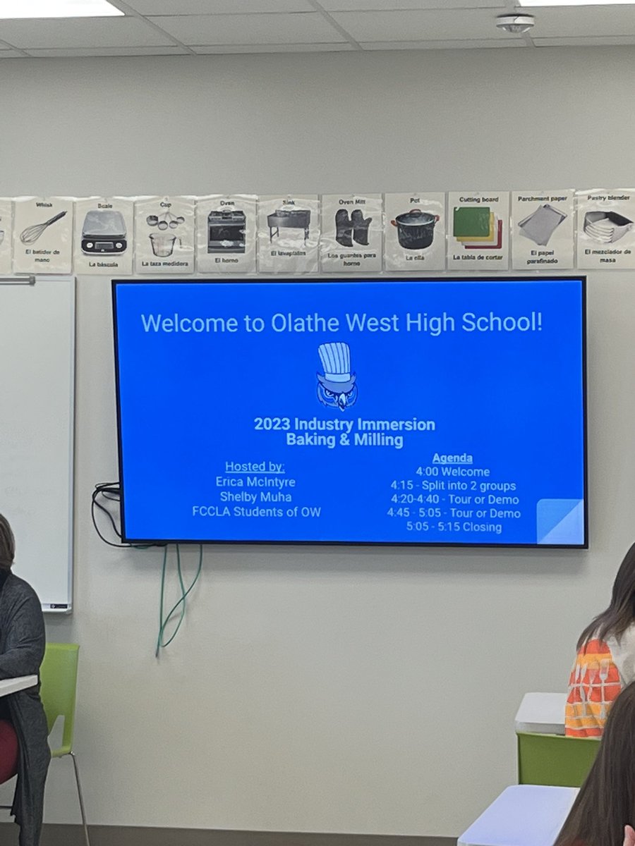 ShelbyMuha26's tweet photo. So great having members of FCCLA and HBA at OW this afternoon! I love watching educator’s jaw drop at our beautiful school and PBL-driven-design. Great experience showing off @OlatheWestOwls #owlpower @mrschefm https://t.co/7pVm1xUotz