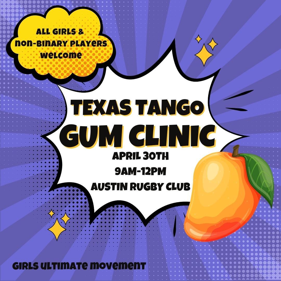 It's almost here! There's still time to sign up for <a href="/texas_tango/">Texas Tango YCC</a>'s GUM Clinic on Sunday April 30th at Austin Rugby Club.

For details and registration head to the link in our bio!