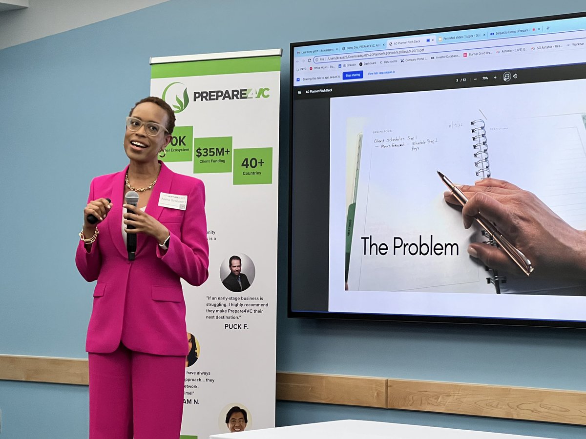 jjrohrer's tweet photo. Watching pitch to The AO Planner at #Prepare4VC.  The presenter totally knows the problem space.  https://t.co/5RfYeqiwU0
Super sharp and inspiring. 
Their ask: connections within stationary industry (and money). https://t.co/K1O2di01vs