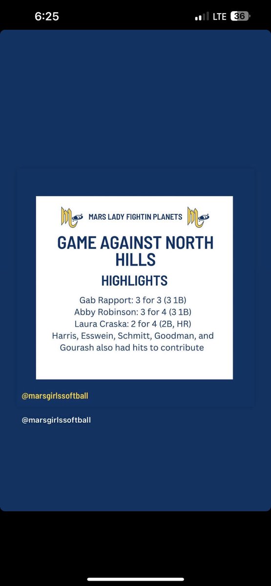 Hard fought non section loss to North Hills but looking forward to our games next week!!