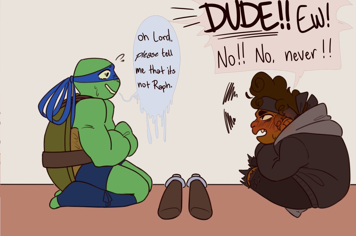 CuriouserAndCu9's tweet photo. A Little Talk (2/6) #tmnt2012 #caseyjones #Leonardo2012 #caseytello #jonatello
next part!! i also want to say im not bashing on 2012 raph/casey shippers (i ship it tbh its cute) but for this comic casey sees raph as his brother ^^ https://t.co/Z2HNwzsTmb