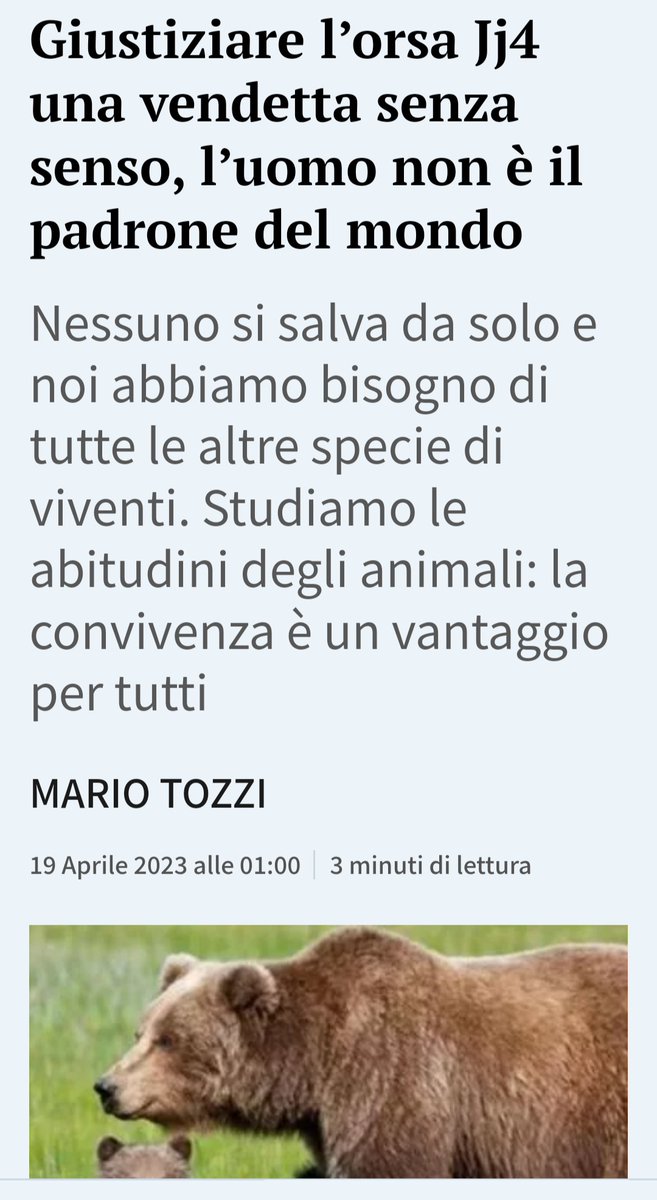 I sapiens non sono gerarchicamente superiori a nessun altro vivente.  Diversi sì,  superiori no. Su <a href="/LaStampa/">La Stampa</a> di ieri il mio editoriale