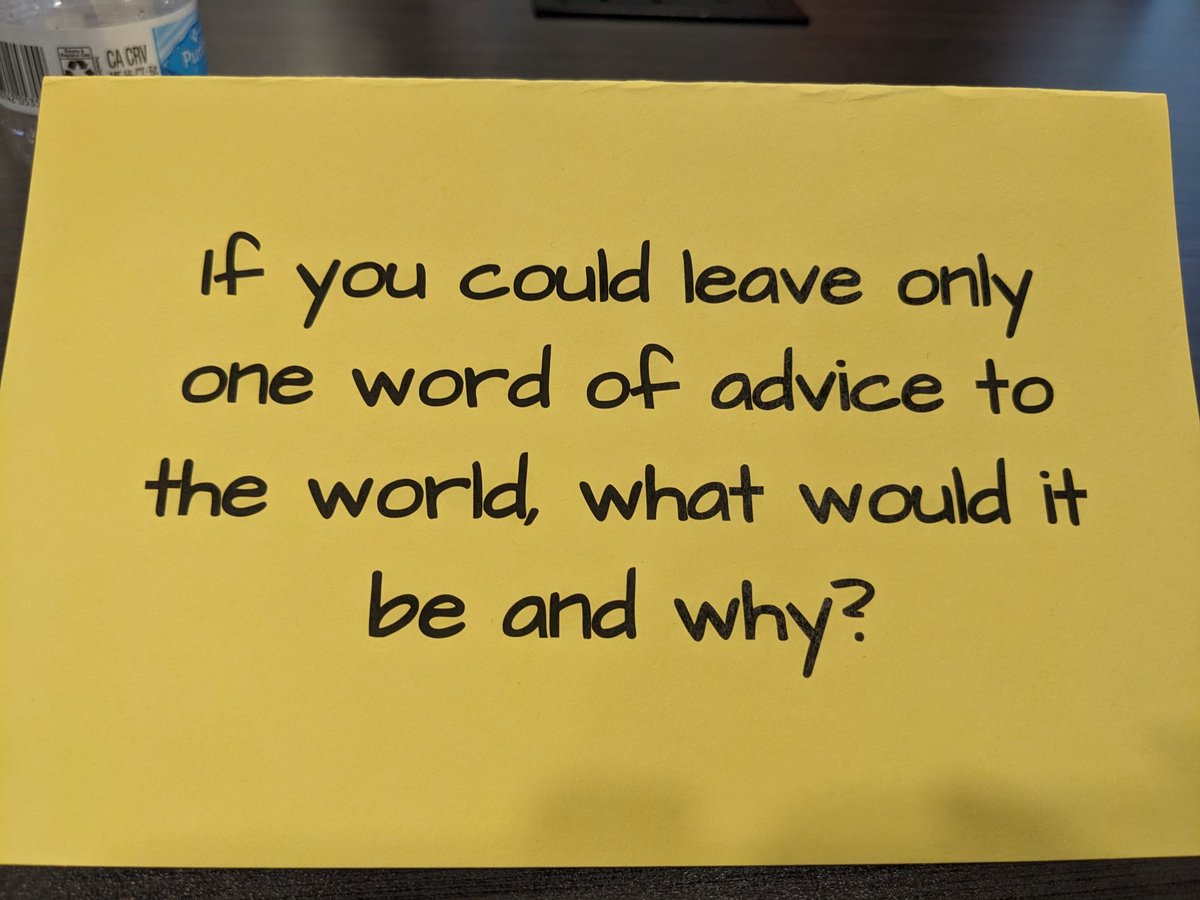 A fun question tonight at <a href="/IamCPS/">I Am CPS</a> District LSDMC meeting. Our table came up with Love, Listen, Grace, and Go. What would you add?