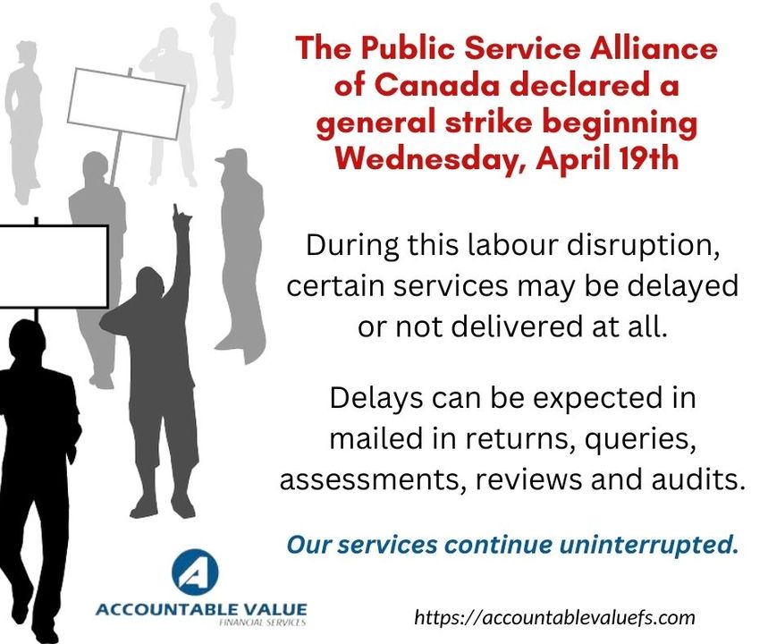 AVFS_Canada's tweet photo. We will still be working and submitting, but we would just like to make all clients aware that there may be some delays during the general strike.

If you'd like to read more, please see the following link.

https://t.co/pz7UYRUIR9?

#accountingtips #payrollservices #bookkeepingt https://t.co/zSDaFKZmRY