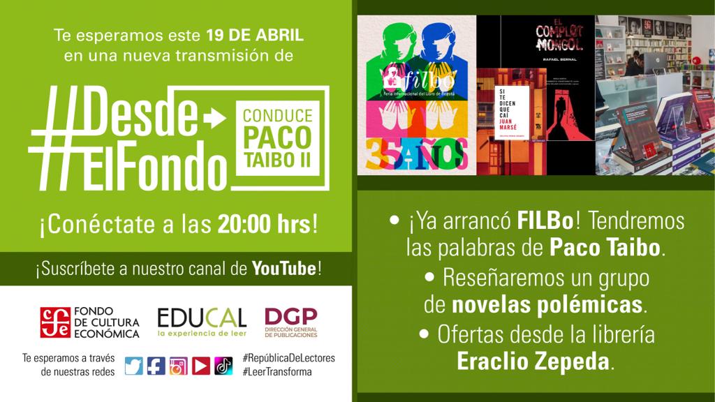 No se pierdan #DesdeElFondo esta noche, en punto de las ⏰ 20:00 hrs.

#LeerTransforma #RepúblicaDeLectores #ProgramaNacionalSalasDeLectura