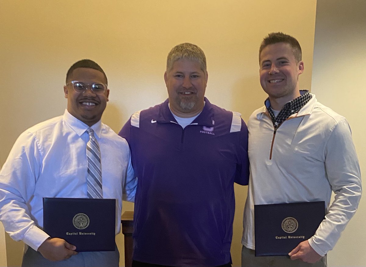 CoachFoos's tweet photo. Congratulations men! Getting it done in the classroom is our #1 goal for our program ⁦@jmcclelland07⁩ ⁦@_jonwilliams⁩ have represented Capital Football very well on and off the field https://t.co/6KbILRSTf4