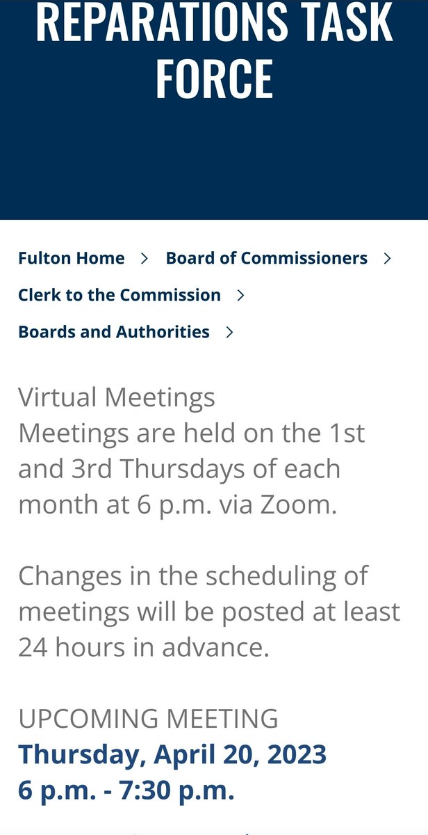 Fulton County, Ga. Reparations Task Force meeting TOMORROW. Come engage (if they open the chat) #ADOS #ADOSAF
fultoncountyga.gov/reparationstas…