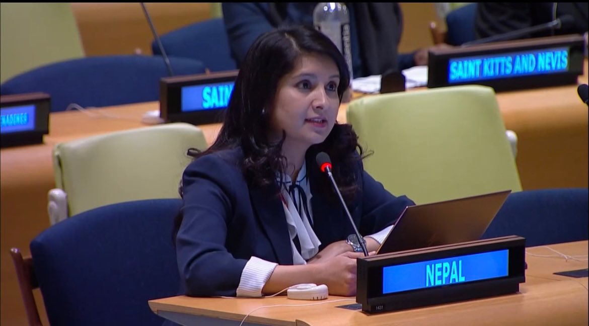 NepalUNNY's tweet photo. The long overdue goal of mobilizing $100 billion annually for climate action must be realized urgently.

Swift operationalization of the Loss &amp; Damage Fund is crucial for recovery &amp; reconstruction from climate disasters in LDCs, said LDCs Chair 🇳🇵@PrathmaU #FfDF #ClimateFinancing https://t.co/GRTSciBYsr