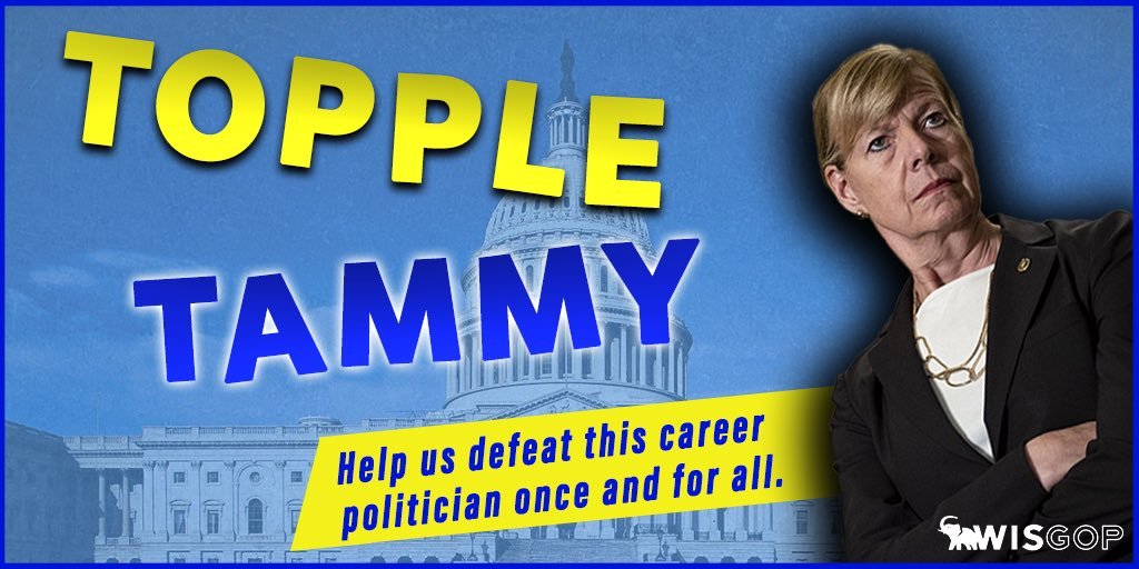 WisGOP's tweet photo. It's simple: We get outspent 10:1, we lose.

The "Topple Tammy Fund" was launched to ensure that doesn't happen again, but we need your help.

Donate below, share this far and wide, and join us as we #ToppleTammy in 2024 👇👇👇

https://t.co/SLnQTNgdrj https://t.co/m1oBPgTqPQ