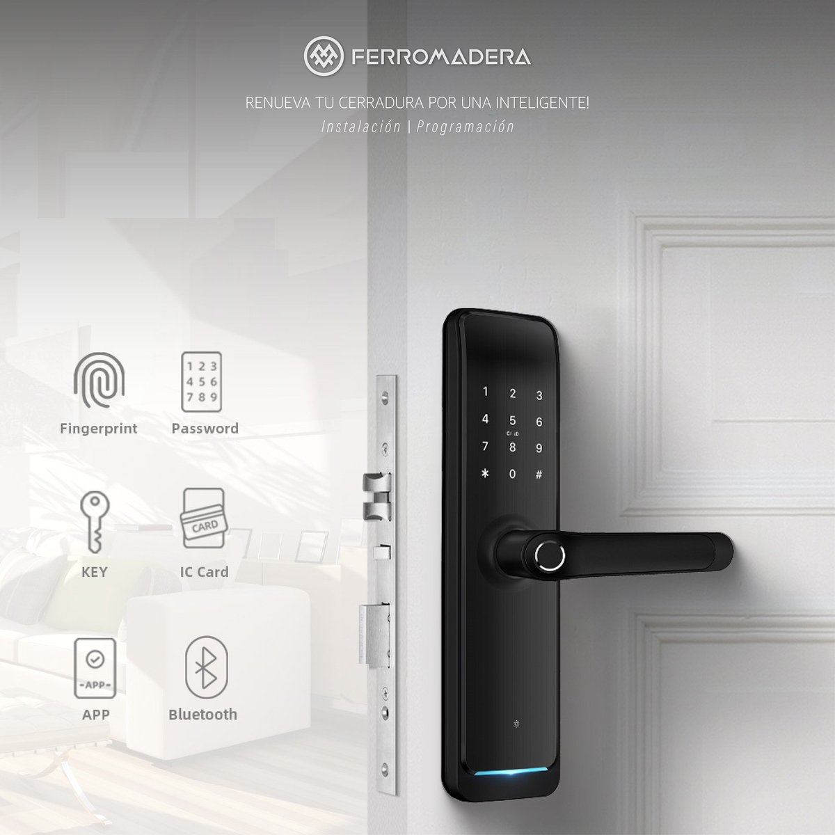 ferromaderaec's tweet photo. Las cerraduras digitales inteligentes van introduciéndose poco a poco en los hogares gracias a ventajas como su seguridad o la comodidad que supone no tener que disponer de llaves. #cerraduras #cerradurasdigitales #cambio #ferromadera #digital #Quito https://t.co/1DN8uttHMT