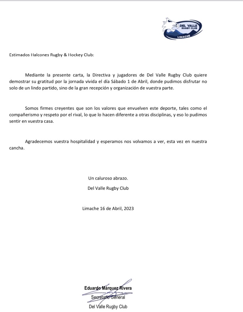 Estas son las cosas importante del #rugby cómo club nos sentimos más que felices por este tipo de cosas, muchas gracias <a href="/DVCrugby/">Del Valle Rugby Club</a> por tan lindo gesto, siempre serán bienvenidos en nuestra casa.