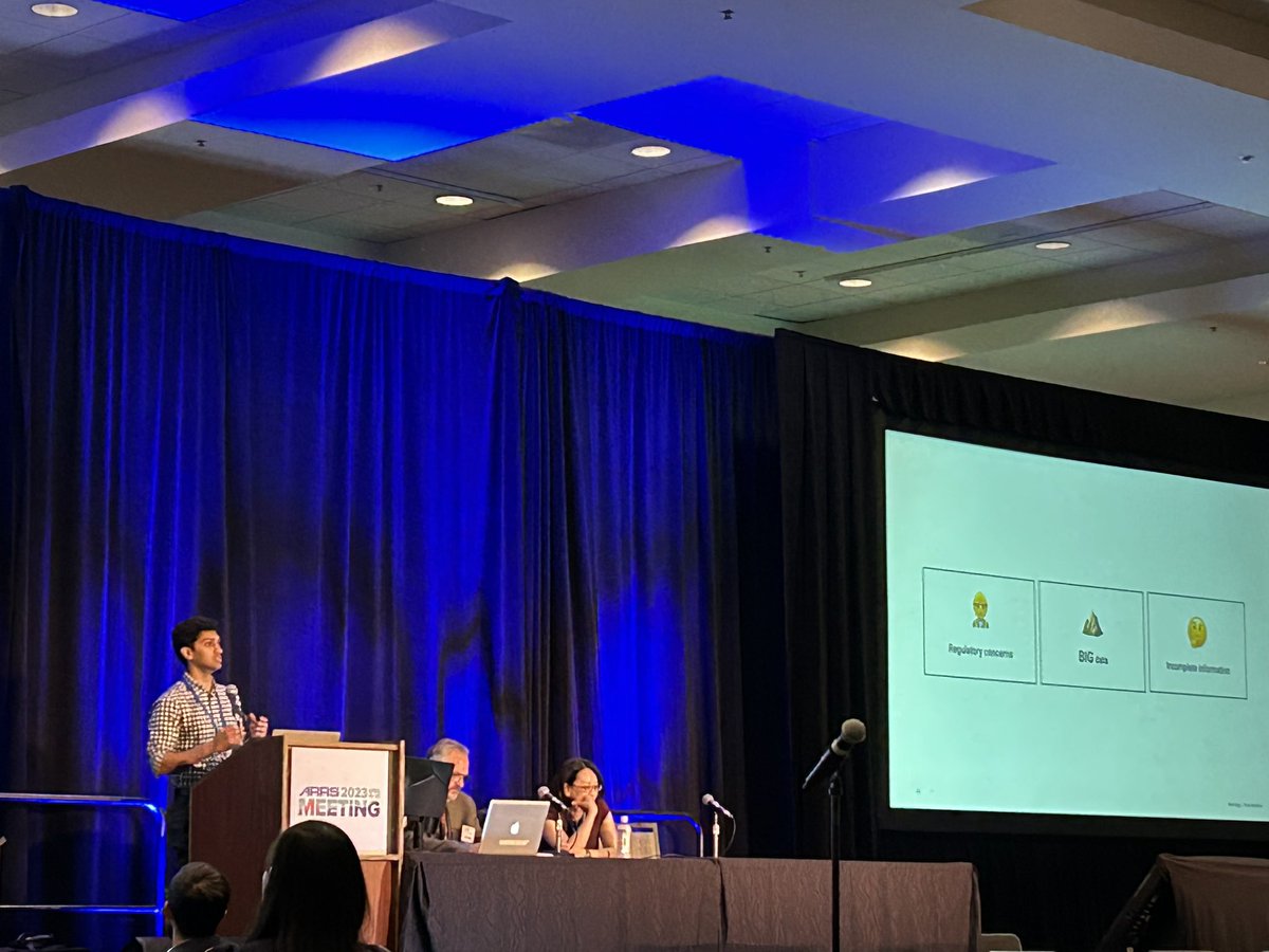 Super exciting talk on self supervised learning in radiology by <a href="/gangaramstyle/">Vineeth Gangaram</a> . Up and coming rad resident researcher blazing a whole new path in AI research! #arrs2023 #pennrad #radres