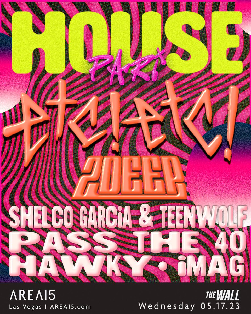 House Rules is back #edcweek taking over @AREA15official with “HOUSE PARI” May 17th feat @IAMETC @2deepmusica @SGXTWMusic @hawkyhouse @passthe40 @IMAGofficial + special guest. Tickets on sale now. 🎉
Tickets: bit.ly/HousePariTicke…
#housepari #area15 #edcweek #edclv #edm