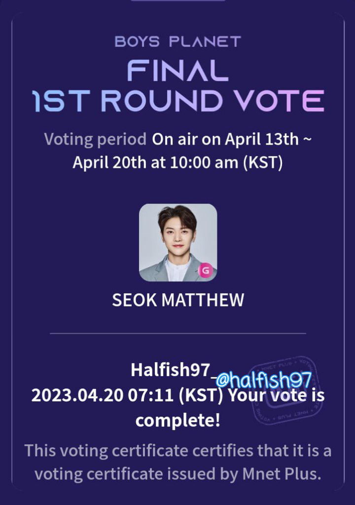 halfishours's tweet photo. D-Day 04/20 #MATTHEW1PICK #SEOKMATTHEW #석매튜 #ソクマシュー #OnlyForMATTHEW https://t.co/CrDroS1bxs