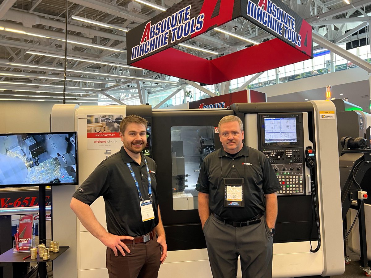 Phillips_Corp's tweet photo. Phillips partners Jay and Darrin are at the @absolutemachinetools #PMTS2023 Booth #4013! Stop by on Thursday anytime from 9:30 AM to 3 PM to learn how to maximize your production turning capabilities!
#PhillipsCorp #absolutemachinetools #PMTS #manufacturing https://t.co/ANEXQhuIN9