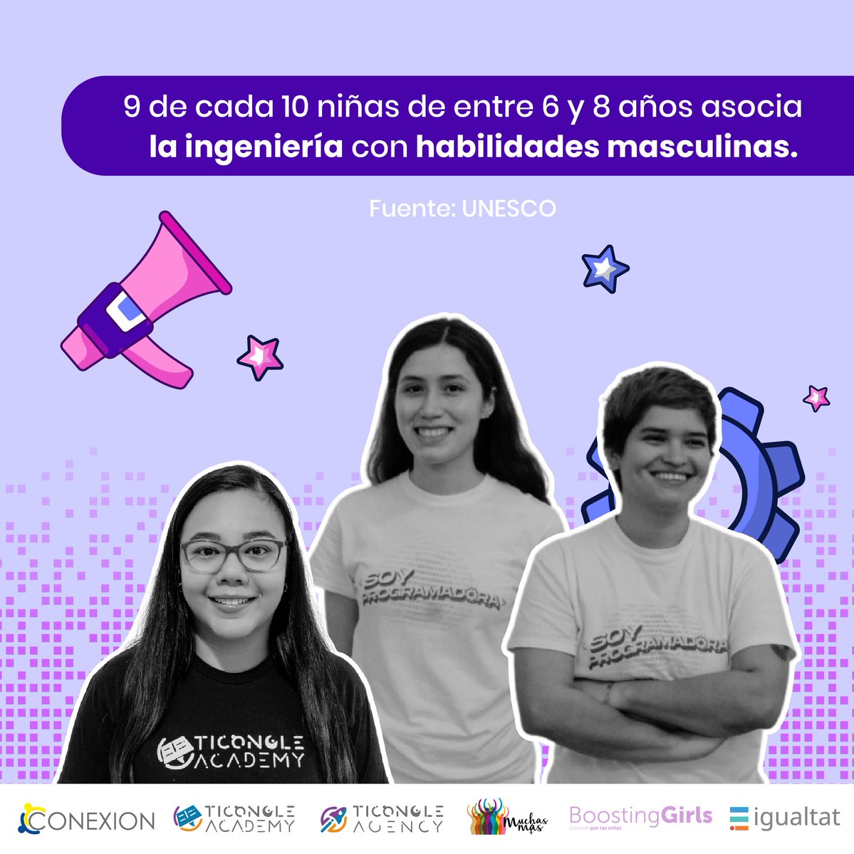 CONEXION_SV's tweet photo. En CONEXION creemos que tanto mujeres como hombres tienen la capacidad de ejercer este tipo de carreras 💪🏻

¿Qué piensas tú?

Con el apoyo de: 
Ticongle Academy, Ticongle Agency, Boosting Girls,
@MuchasMas_, @igualtat_sv 

#NiñasEnTIC #YoPuedoYopudeYopodré https://t.co/p0kv9eevl8