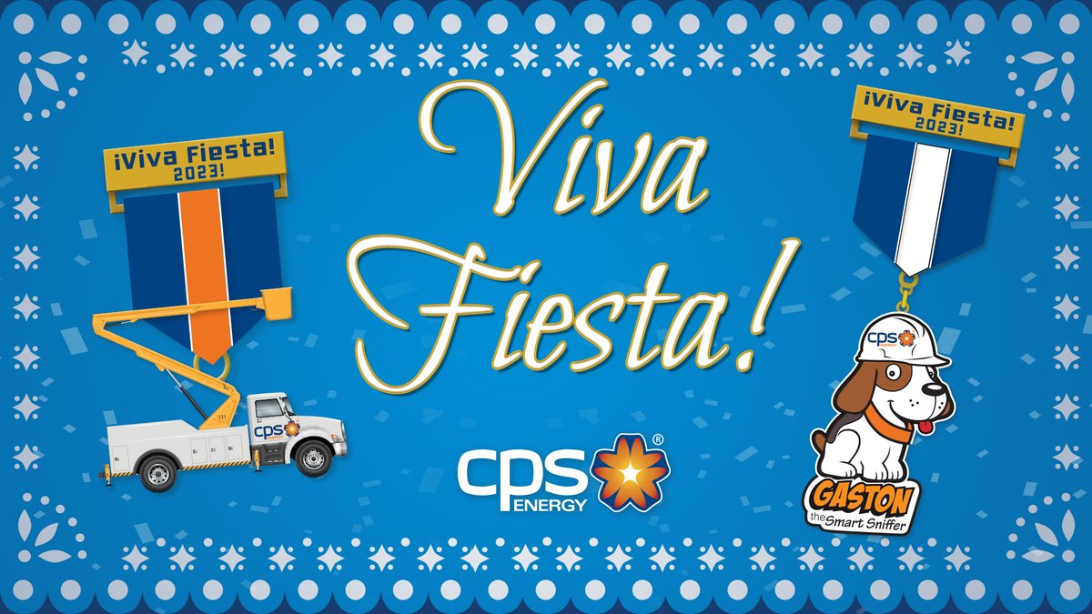 ¡VIVA FIESTA, #SanAntonio!🥳🎉

We’re excited to debut our new 2023 #FiestaMedals featuring our bucket truck and 🐶Gaston, the Smart Sniffer. 

Everyone has the chance to win a #Fiesta medal by participating in our FB or IG giveaway before winners are selected on Fri., 04/21.