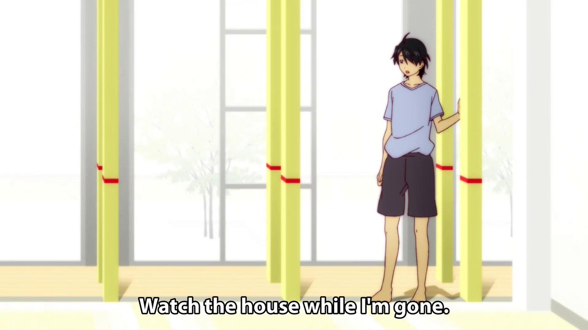 gatari_lines's tweet image. Nisemonogatari Episode 1:
Watch the house while I'm gone.
