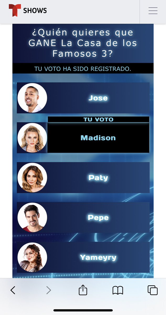 Hec718's tweet photo. Siguen votando por Madison para que gane #LCDLF3 https://t.co/39e8TThDOB