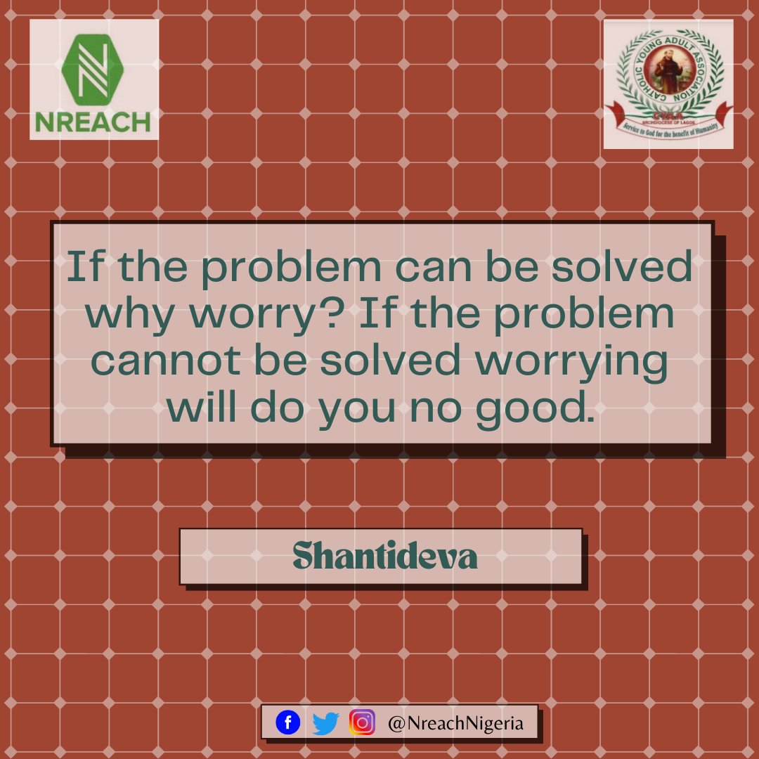 nreachnigeria's tweet photo. Why worry,
... especially when life happens?
22nd April, let's be with Mr. Pillot Gbolahan to learn more.
SEMINAR TOPIC: Coping with Life Stress
Time: 5:00PM
Venue: Google Meet
https://t.co/bgWC7dEhk9
Admission is Free!
#MentalHealth #Stress #Life #NREACH #CYAA #Seminar https://t.co/wl8TrIe6qA