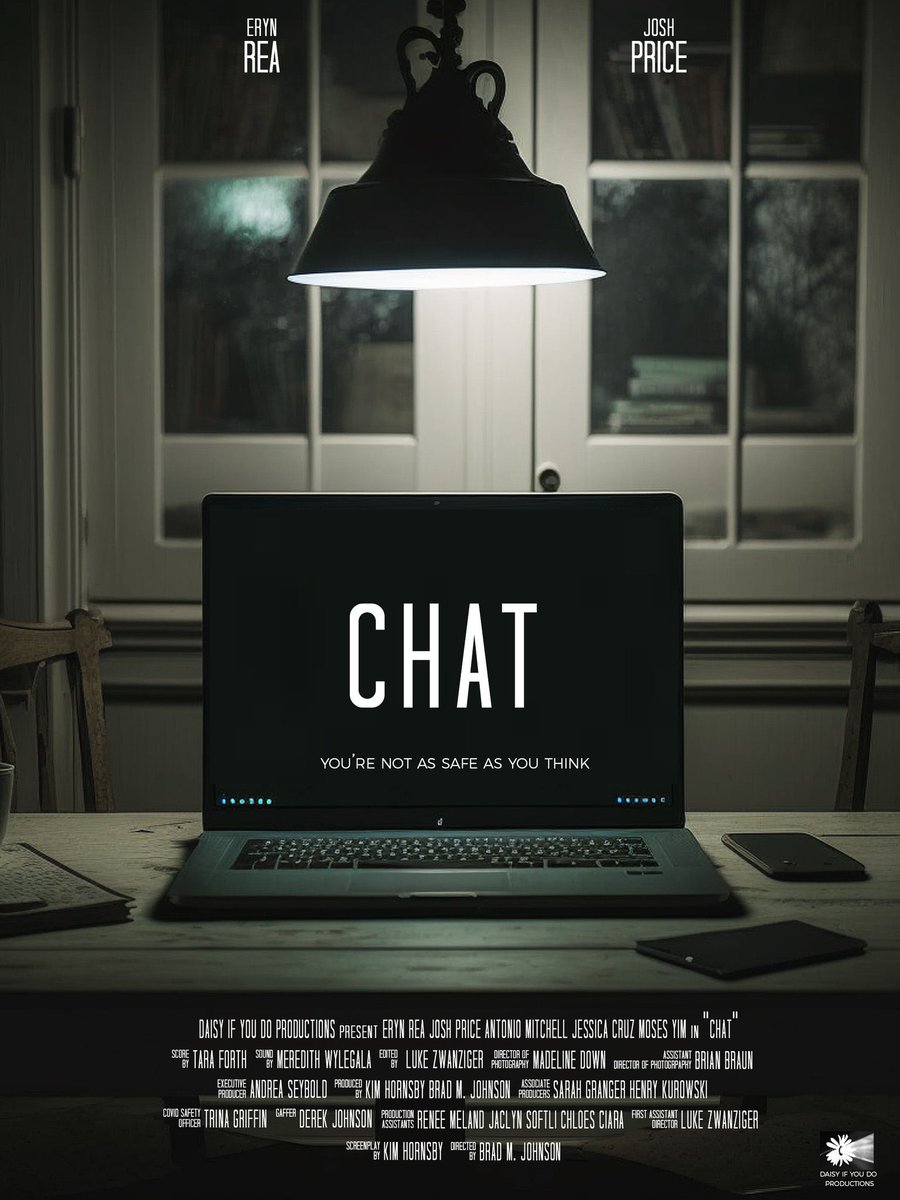 AshLazerWrites's tweet photo. Just saw the VIP screener for CHAT—

A psycho-sexual thriller written by @kimhornsby. Directed by @RWWFilm. With epic performances by @ActorJoshPrice &amp; @ErynRea. 

Mind. Blown!!! What an incredible short film from creators in our community! Fantastic job all around!!! https://t.co/W2v7GNpb8s