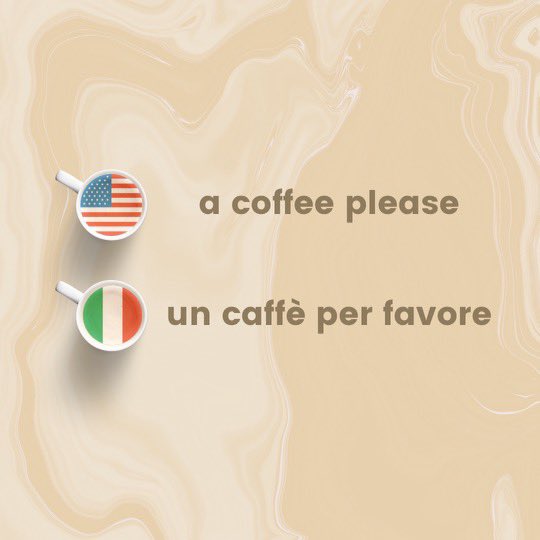 NBFItalianSpot1's tweet photo. ☕️Coffee in Italian is caffè and pronounced as (kaf-feh)
🫶per favore is please
🧊un caffè shakerato is an iced coffee
Facts: Italians call cafes “bar”
#italianfilmfestival #italianbar #coffee #caffe #italianspotlight #coffeetime #coffeelover #nbffitalianspotlight https://t.co/lX3YjM2tpM