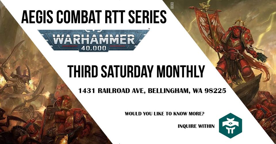 aegisgamesllc's tweet photo. Be sure to sign up for this weekends Aegis Combat Ready on Saturday, April 22nd!
Practice and get some reps in at our 40k Open Play on Wednesdays!
#warhammer40k #frontlinegaming #competitive40k https://t.co/5P3skjvzET