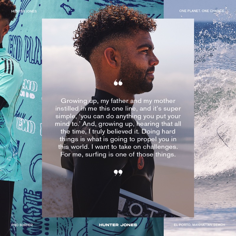 LAGalaxy's tweet photo. Making Waves for Change 🌊

#LAGalaxy joined forces with professional surfer @HunterJoness to take another step towards ending plastic waste with the One Planet Kit.