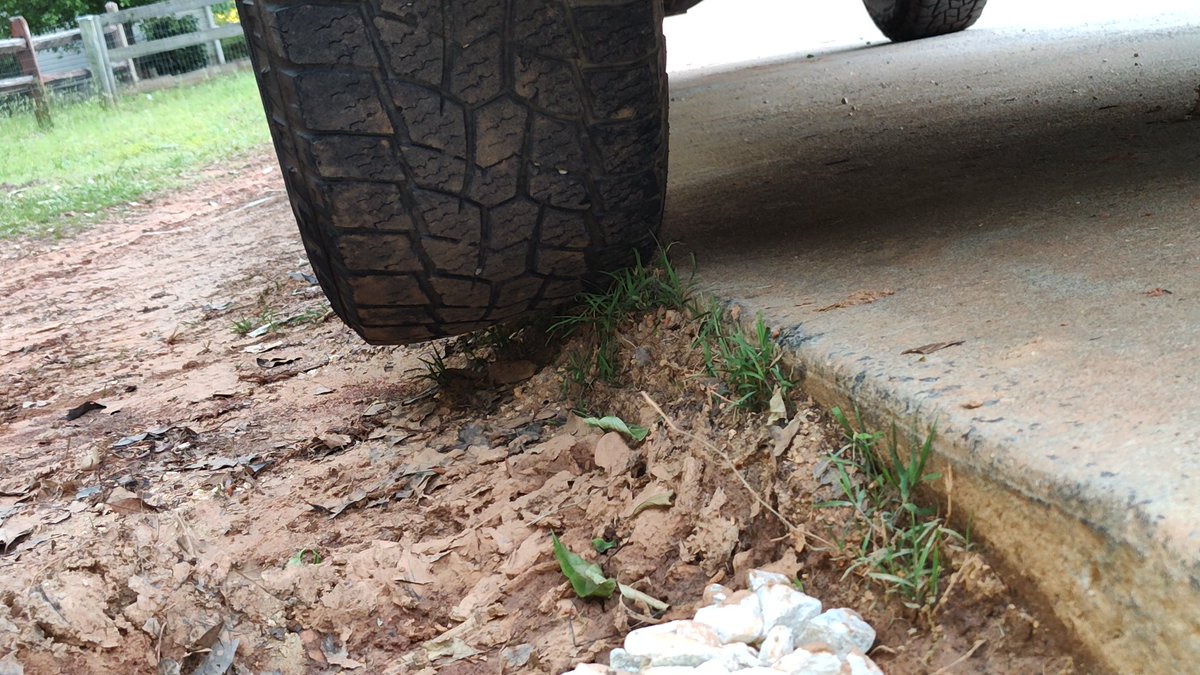 TimYoder17's tweet image. This close to losing it sometimes.  On another note my wife told me to stop parking off the concrete.