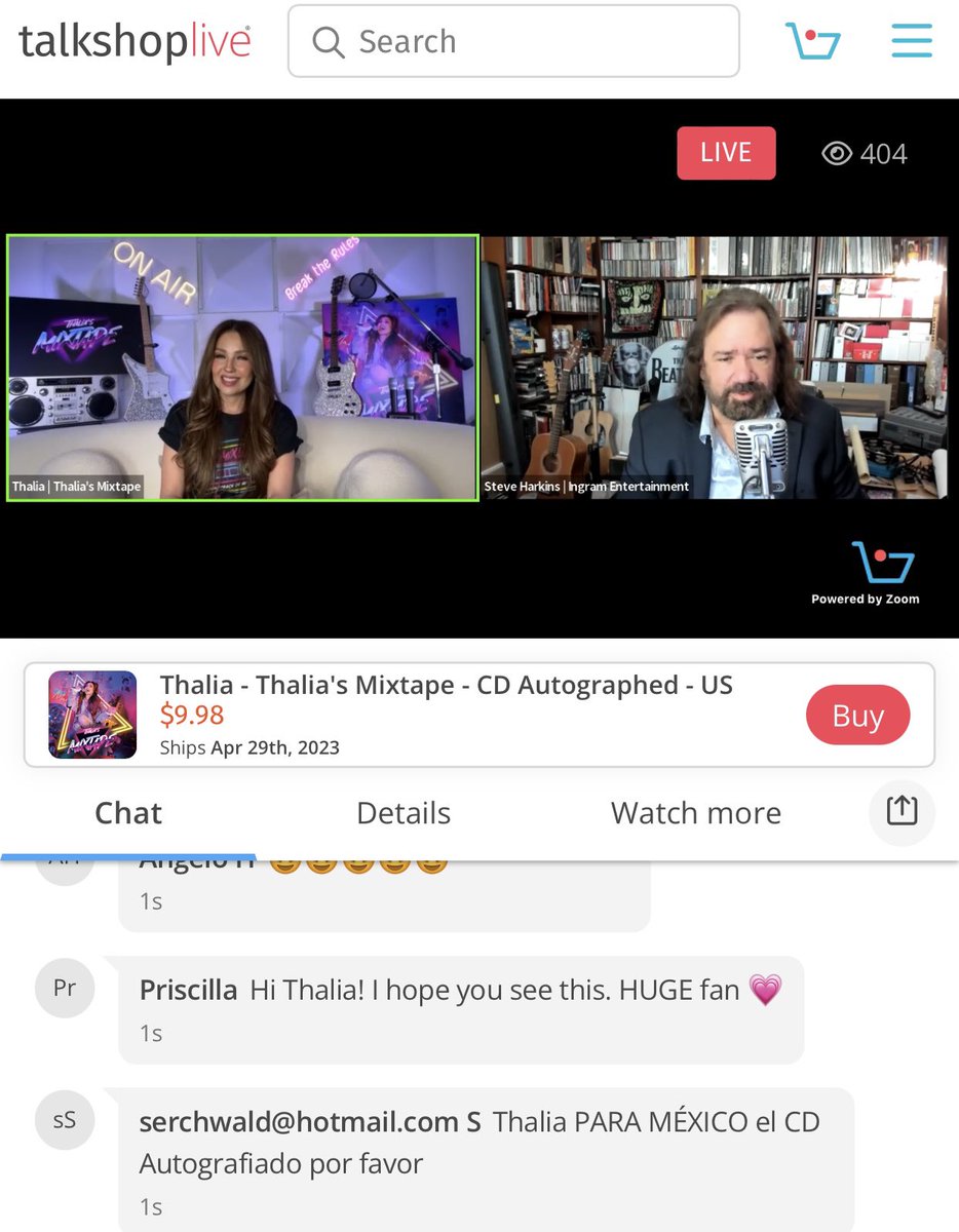 thalia's tweet photo. Estamos en vivo por @TalkShopLive! 💓 #Mixtape 

https://t.co/t79hnYTx9L https://t.co/2wZFbLTqxP
