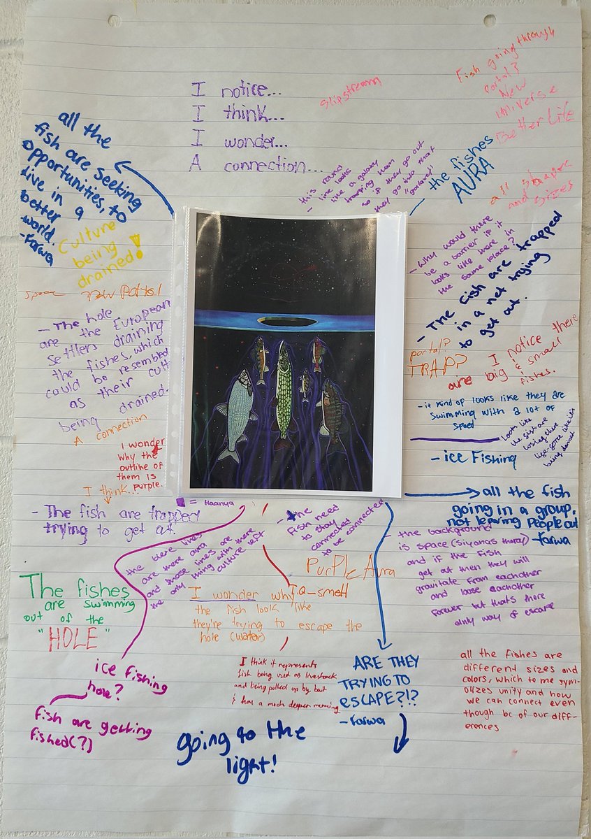 AFergusonsclass's tweet photo. 7s have been engaging with art, images, and storytelling as we deepen our learning in relation to Indigenous rights and the impact humans have on the land, it's peoples, and all living things. Thank you @vanderwalc @MrsTPhil for your support &amp; guidance! @DesmondHDSB https://t.co/0UaUg5IweX