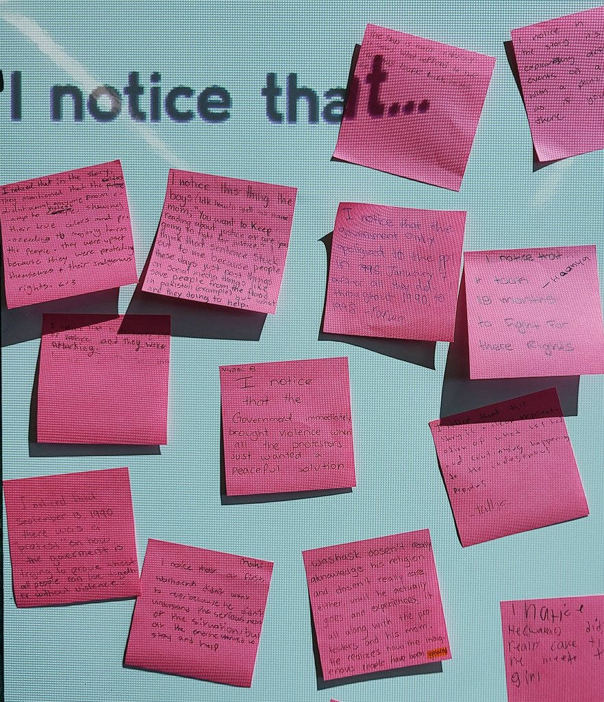 7s have been engaging with art, images, and storytelling as we deepen our learning in relation to Indigenous rights and the impact humans have on the land, it's peoples, and all living things. Thank you <a href="/vanderwalc/">Christine Vanderwal</a> <a href="/MrsTPhil/">Tamara Phillips</a> for your support &amp; guidance! <a href="/DesmondHDSB/">Viola Desmond Public School</a>