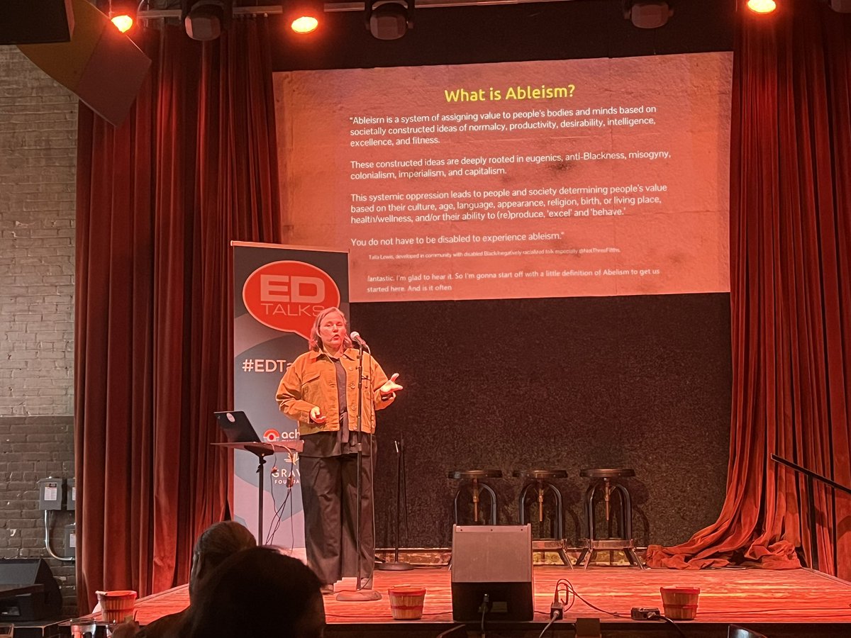 AchieveTC's tweet photo. First up tonight is Maren Christenson Hofer, executive director of the Multicultural Autism Action Network, speaking on ableism in education #EDTalksMN @JDGravesFdn https://t.co/eDgfPHvzih