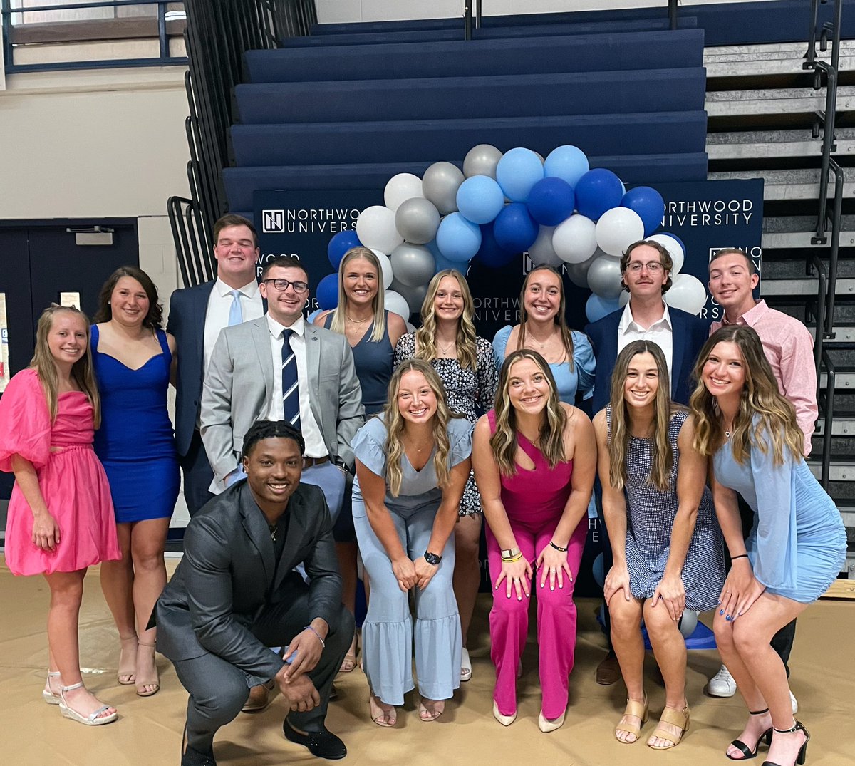 NU_SAAC_'s tweet photo. Our SAAC group getting everything ready for our Timby awards tonight! We can’t wait to see you all soon 🏆💙 https://t.co/ByjsHo2iBG