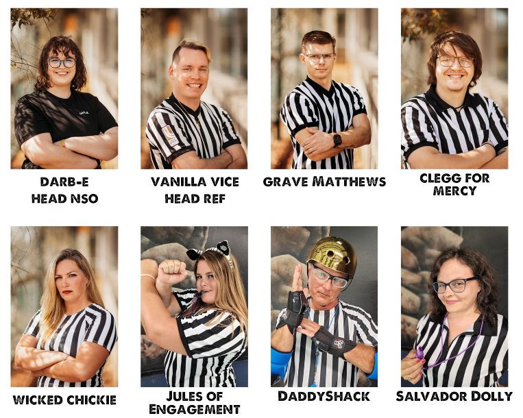ChattValleyRD's tweet photo. Officials in Roller Derby – It’s not just about the players! Here's our fine lineup of Officials for our 4/22 Game.  Officials- Thank you so much for your time! We couldn't do this without you! 

#RollerDerby #ColumbusGA  #RollerSkating #RollerSkaters #RollerDerbyGirls #Quad… https://t.co/SDNlnGmN7R