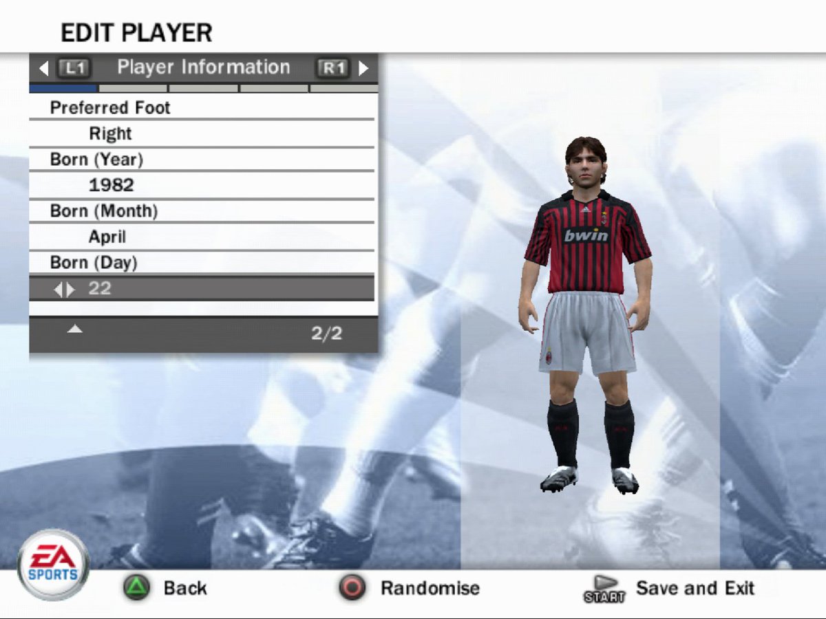 T_I_F_G's tweet photo. 🎂 Happy birthday, Kaká!
One seriously gifted footballer.
#FIFA08 #FIFA #PS2 https://t.co/GKZQI5fBtM