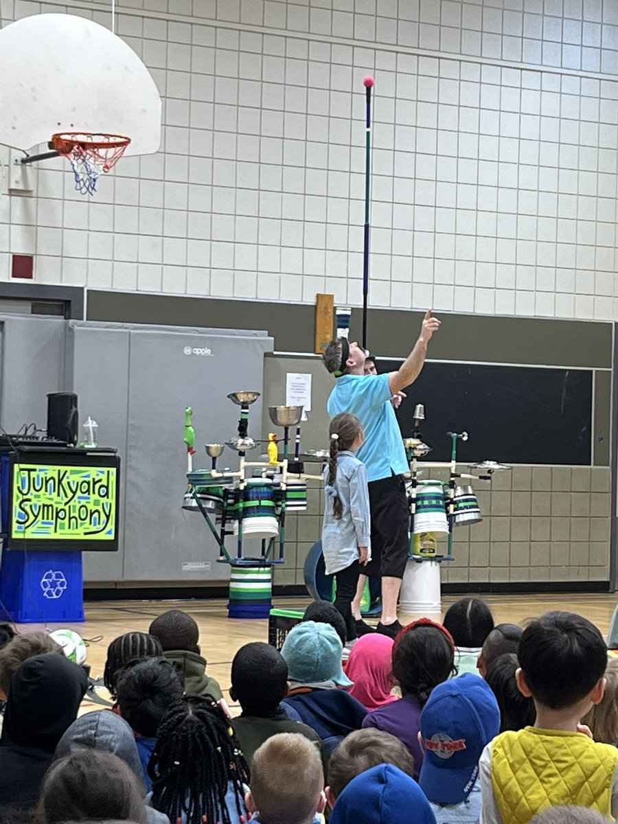ms_epton's tweet photo. We all had such an AMAZING time watching the Junkyard Symphony performance! They put on quite the show! Thank you kinder team for organizing! https://t.co/zcRtKYbjna