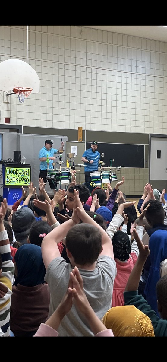 ms_epton's tweet photo. We all had such an AMAZING time watching the Junkyard Symphony performance! They put on quite the show! Thank you kinder team for organizing! https://t.co/zcRtKYbjna