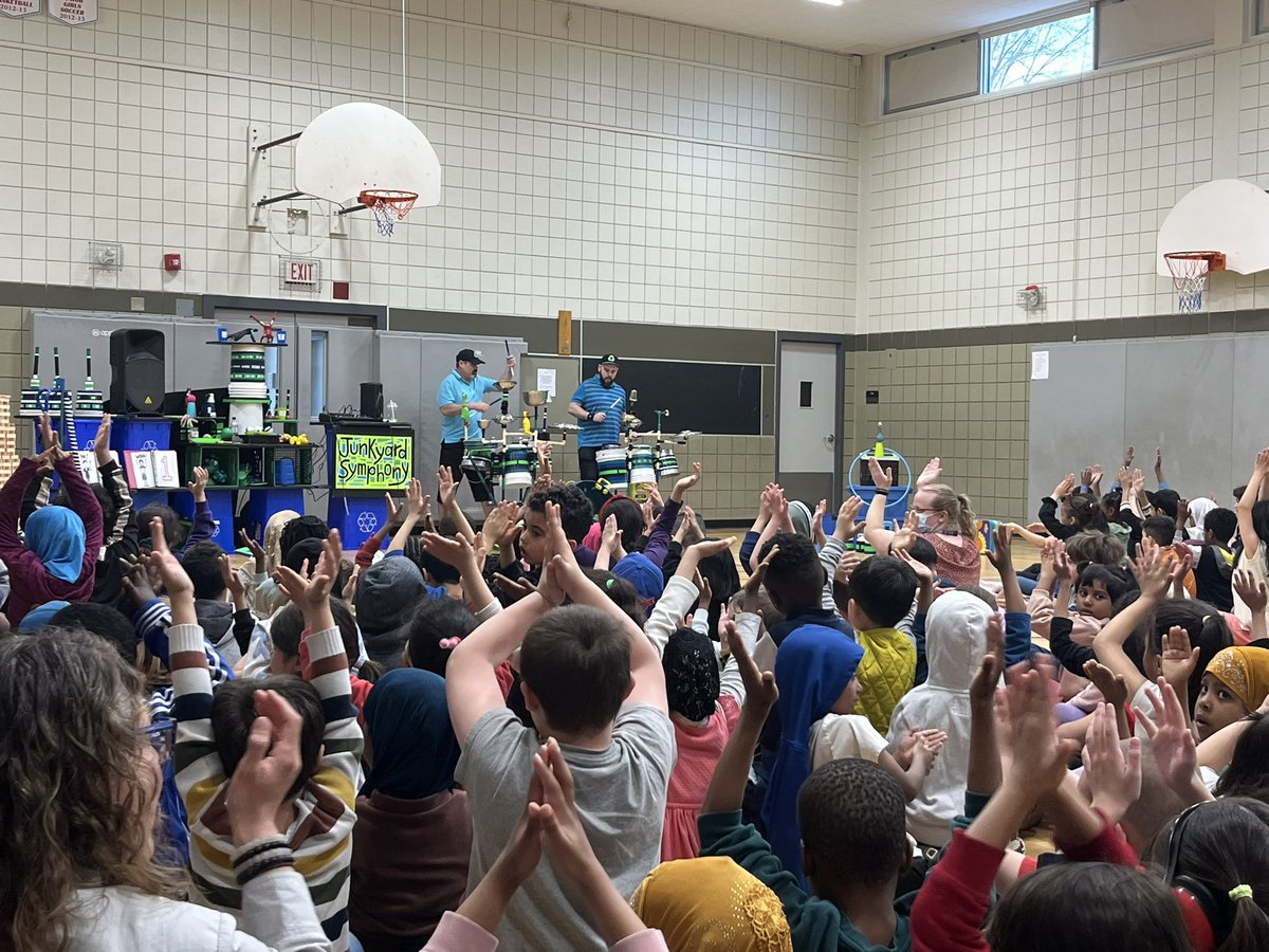 ms_epton's tweet photo. We all had such an AMAZING time watching the Junkyard Symphony performance! They put on quite the show! Thank you kinder team for organizing! https://t.co/zcRtKYbjna
