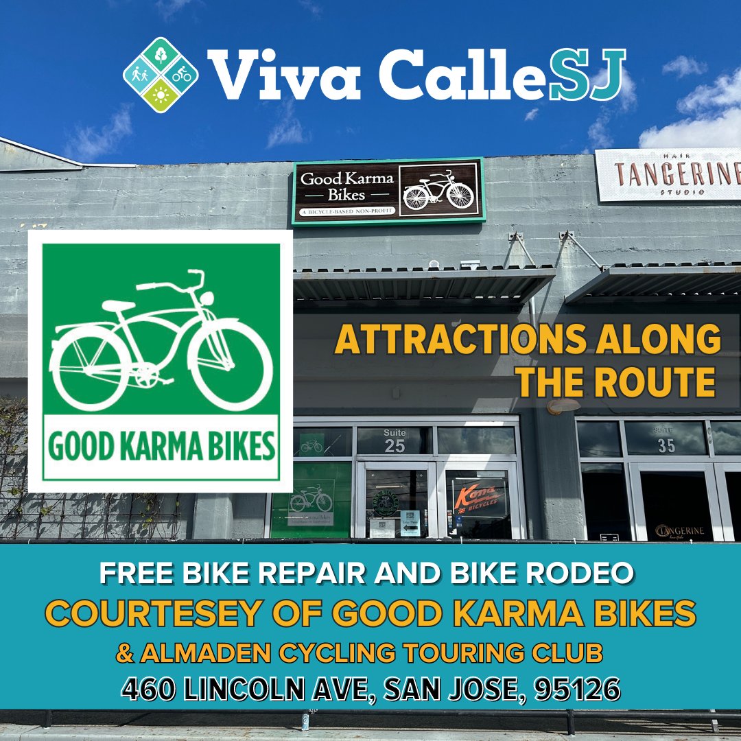 VivaCalleSJ's tweet photo. In addition to our Activity Hubs, we will also have some great attractions along the route for you to enjoy! Make sure to stop by and check them out this Sunday, April 23. #vivacallesj #BuildingCommunityThroughFUN #sanjosé https://t.co/NUKgeihyEP