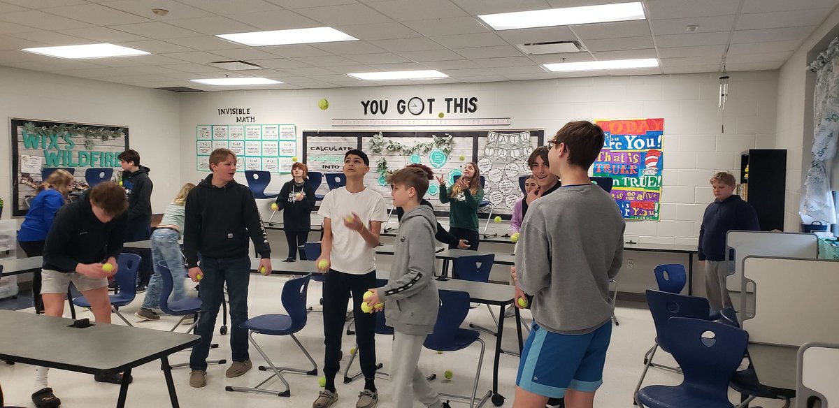 awix22's tweet photo. Rainy day  activity- learn how to juggle. The concentration and smiles say it all! #wildfireadvisory @KMMS_Larsen https://t.co/dvbxVSdMPT