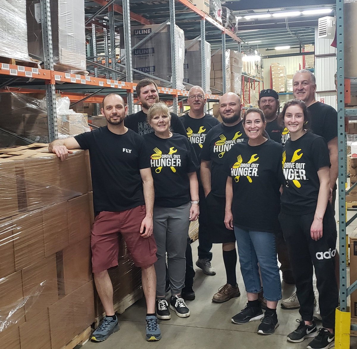 awix22's tweet photo. The Midas crew helping out at Channel One last week. #driveouthunger https://t.co/mtiim3Cnhx