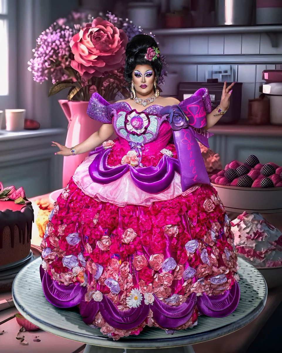 Retoucher_Ryan's tweet photo. Creative edits for @@SalinaEstitties in this ultra camp Quince cake finale look for @rupaulsdragrace Season 15
( 1 of 3 )
Gown @marcosquared 
Hair @wigsandgrace 
Nails @nailedbyjoseph 
Styled @mandohbstylin 
Photos @davidelaffe @welovequeens 
Edited @retoucher_ryan 
#dragrace https://t.co/AAFubzsdaf
