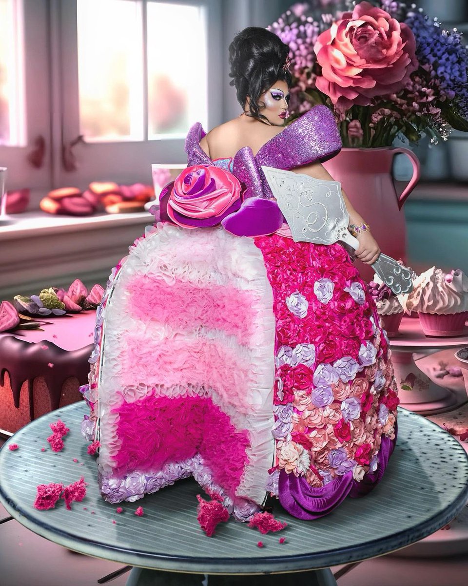 Retoucher_Ryan's tweet photo. Creative edits for @@SalinaEstitties in this ultra camp Quince cake finale look for @rupaulsdragrace Season 15
( 1 of 3 )
Gown @marcosquared 
Hair @wigsandgrace 
Nails @nailedbyjoseph 
Styled @mandohbstylin 
Photos @davidelaffe @welovequeens 
Edited @retoucher_ryan 
#dragrace https://t.co/AAFubzsdaf