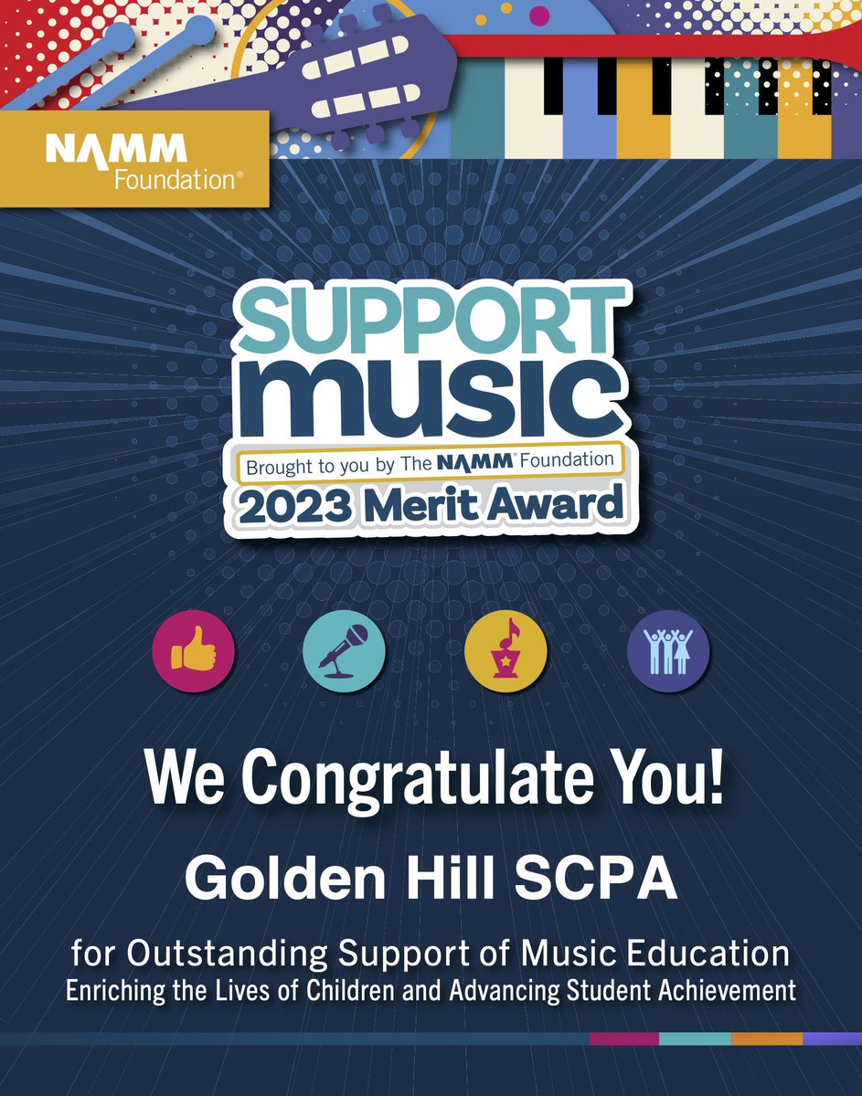 It is with immense pride and pleasure that we get to let you know that Golden Hill School for Creative and Performing Arts has been recognized as one of the best schools in the country for its support of music education!! One of only 78 in the country!! #ghscpa @FullertonSD