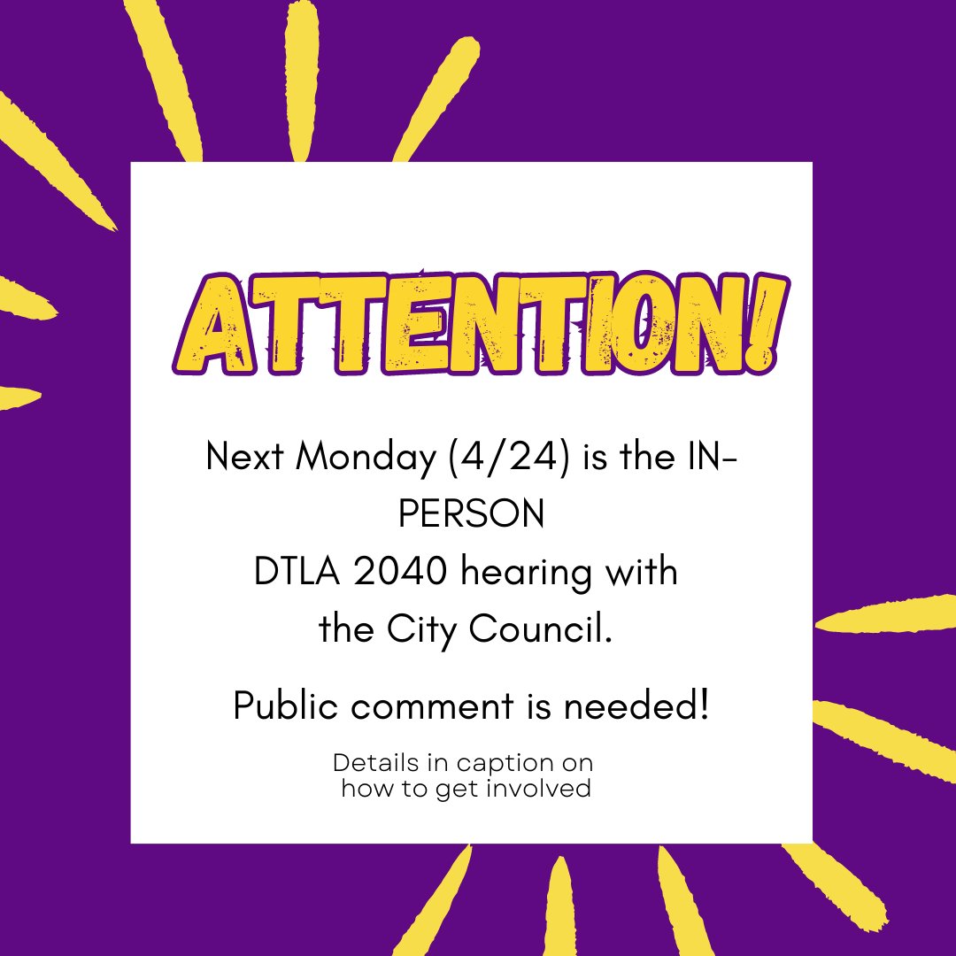 CCUPeoplesPlan's tweet photo. ACTION ALERT: @LACityCouncil PLUM committee is hearing DTLA2040 on 4/24 at 1 pm. We call on City Council to pass and strengthen the Plan. Use our toolkit to make sure your voice is heard: [https://t.co/py0U1JNWoG] @cd1losangeles @mhdcd8 @MRodCD7 @KatyForLA @CD12LA @CW_HeatherHutt https://t.co/kvloI6KJBj