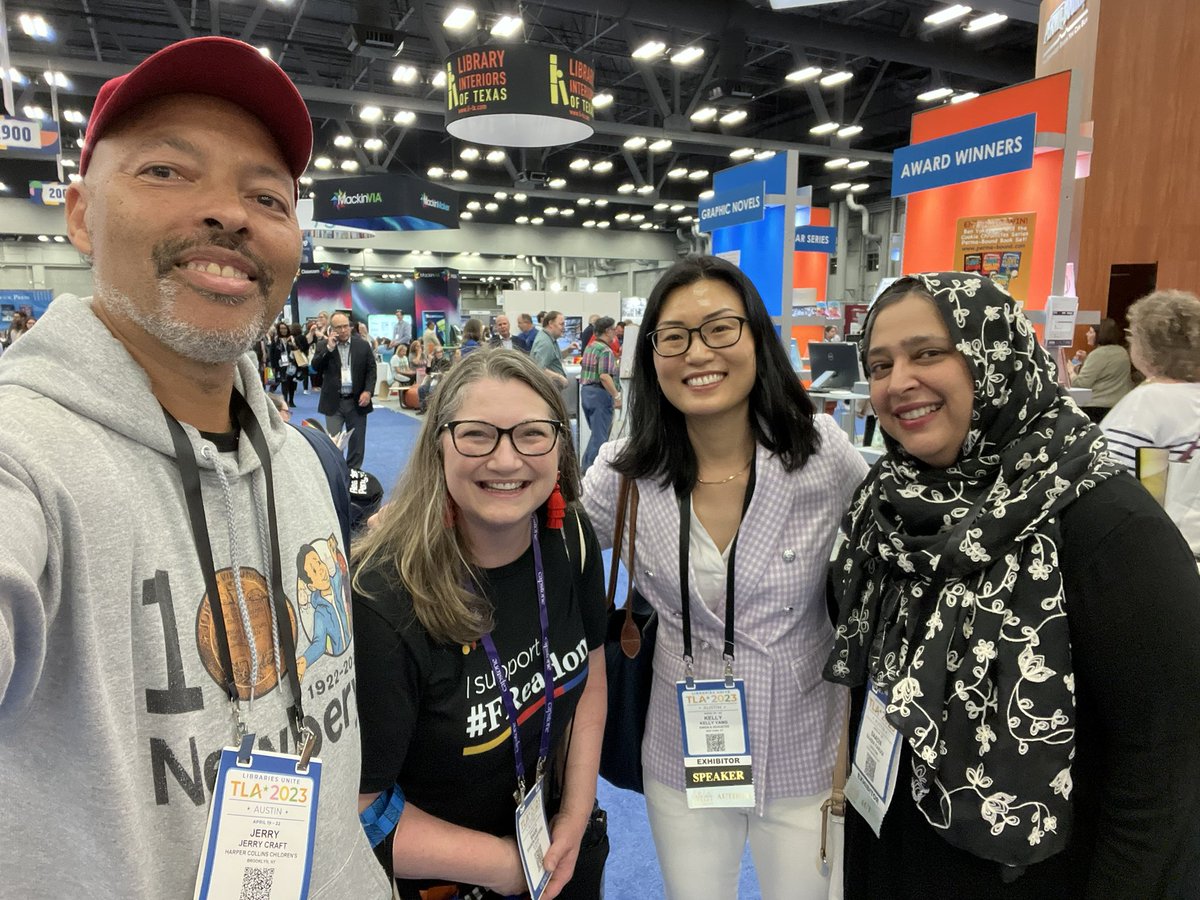 I ❤️❤️❤️ #txla23
Great day so far with some favorite authors!!! <a href="/JerryCraft/">Jerry Craft</a> takes great selfies! 😊 thank you <a href="/kellyyanghk/">Kelly Yang</a> and <a href="/SaadiaFaruqi/">Saadia Faruqi</a> for letting me grab you for a picture! I’m so excited to see you all here at TLA! My heart is so full right now!