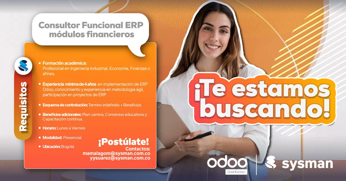 Sysman_Software's tweet photo. En Sysman abrimos nuevas convocatorias, si te identificas no dudes en contactarnos, ¡te esperamos! 🙋‍♂️ 🙋‍♀️ 🎉 

https://t.co/VOKPR0xYLA

#analista #consultor #desarrollador #convocatorias #TrabajoSiHay #Postulate #sysmanweb #tecnologia #nuevosempleos #convocatoriasabiertas #ERP https://t.co/5lB9524tAk