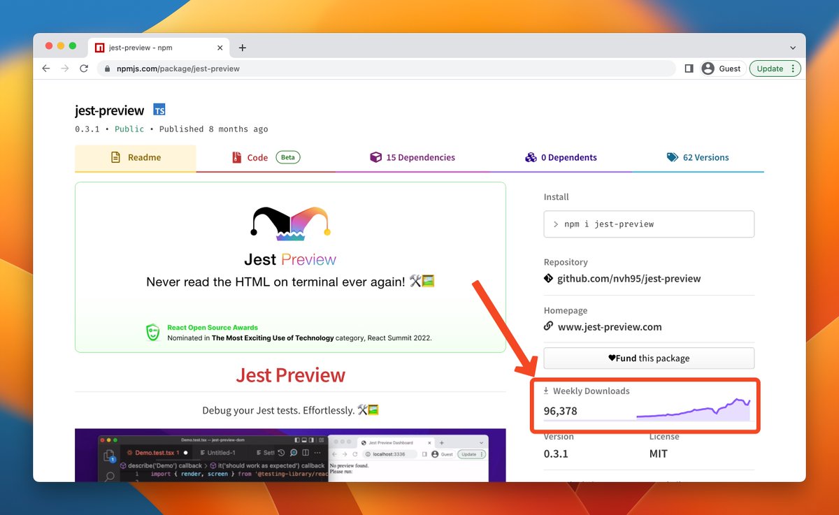 Jest Preview tweet media