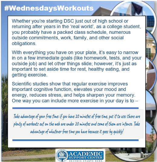 DSCASC's tweet photo. #wellnesswednesday #wednesdayworkouts https://t.co/V1OOSHFdCa